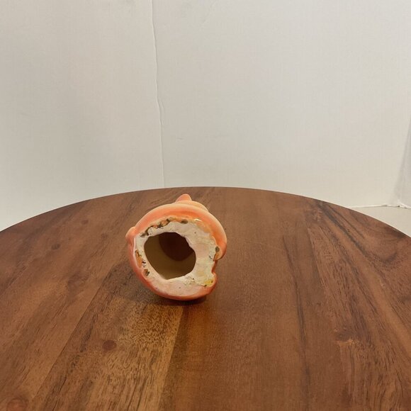 Cute‎ Ceramic Piggy  - Hand-Painted Orange & White 6" Figurine - Picture 4 of 5